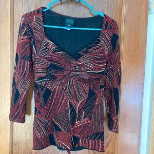 Shimmery Red, Black, and Gold Shirt ❤️✨❤️✨❤️